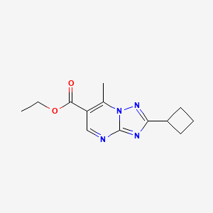 molecular formula C13H16N4O2 B1402056 Ethyl 2-cyclobutyl-7-methyl[1,2,4]triazolo[1,5-a]pyrimidine-6-carboxylate CAS No. 1379811-55-8