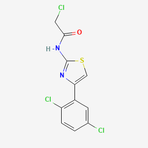 molecular formula C11H7Cl3N2OS B1402060 2-chloro-N-[4-(2,5-dichlorophenyl)-1,3-thiazol-2-yl]acetamide CAS No. 1365963-22-9
