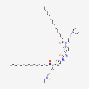 molecular formula C63H112N6O3 B14020606 N-(5-Diethylaminopentan-2-YL)-N-[4-[[4-(5-diethylaminopentan-2-YL-hexadecanoyl-amino)phenyl]carbamoylamino]phenyl]hexadecanamide CAS No. 79692-35-6
