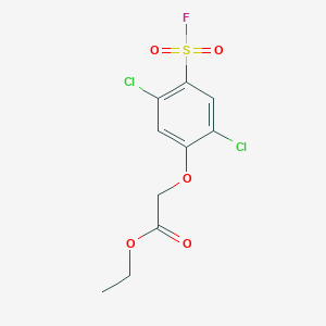 molecular formula C10H9Cl2FO5S B14020610 Ethyl 2-(2,5-dichloro-4-fluorosulfonylphenoxy)acetate CAS No. 25314-18-5
