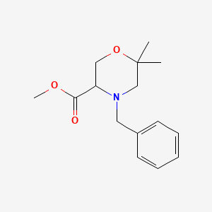 molecular formula C15H21NO3 B14020612 Methyl 4-benzyl-6,6-dimethylmorpholine-3-carboxylate 