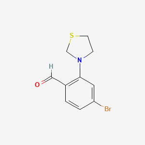 molecular formula C10H10BrNOS B1402062 4-Bromo-2-(thiazolidin-3-yl)benzaldehyde CAS No. 1707377-91-0