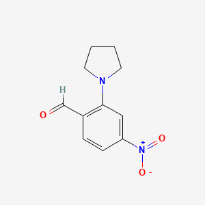 molecular formula C11H12N2O3 B1402063 4-Nitro-2-(pyrrolidin-1-yl)benzaldehyde CAS No. 1779119-24-2