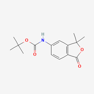 molecular formula C15H19NO4 B14020640 Tert-butyl (3,3-dimethyl-1-oxo-1,3-dihydroisobenzofuran-5-YL)carbamate 
