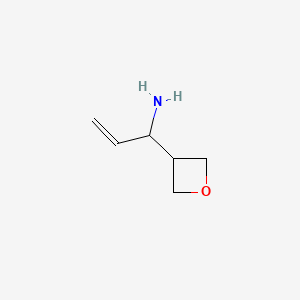 molecular formula C6H11NO B14020667 1-(Oxetan-3-yl)prop-2-en-1-amine 