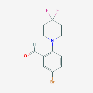 molecular formula C12H12BrF2NO B1402067 5-Bromo-2-(4,4-difluoropiperidin-1-yl)benzaldehyde CAS No. 1707357-88-7