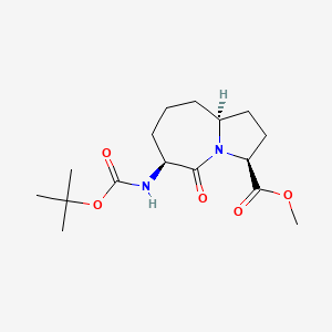 molecular formula C16H26N2O5 B14020679 methyl (3S,6S,9aS)-6-[(2-methylpropan-2-yl)oxycarbonylamino]-5-oxo-1,2,3,6,7,8,9,9a-octahydropyrrolo[1,2-a]azepine-3-carboxylate 