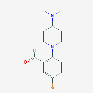 molecular formula C14H19BrN2O B1402068 5-溴-2-(4-(二甲氨基)哌啶-1-基)苯甲醛 CAS No. 1774896-24-0