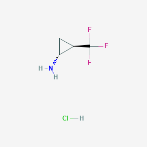 molecular formula C4H7ClF3N B1402070 反式-2-(三氟甲基)环丙胺盐酸盐 CAS No. 1287760-01-3