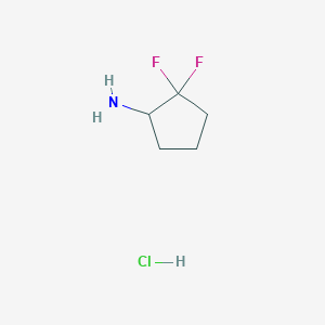 molecular formula C5H10ClF2N B1402071 2,2-Difluorocyclopentan-1-amine hydrochloride CAS No. 921599-70-4