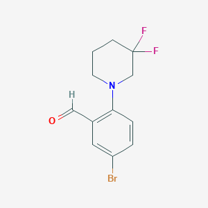 molecular formula C12H12BrF2NO B1402074 5-Bromo-2-(3,3-difluoropiperidin-1-yl)benzaldehyde CAS No. 1774893-59-2