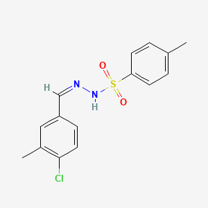 molecular formula C15H15ClN2O2S B14020821 N-[(Z)-(4-chloro-3-methylphenyl)methylideneamino]-4-methylbenzenesulfonamide 