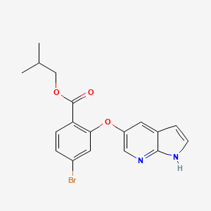 molecular formula C18H17BrN2O3 B14020823 isobutyl 4-bromo-2-(1H-pyrrolo[2,3-b]pyridin-5-yloxy)benzoate 