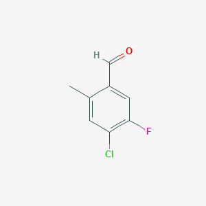 molecular formula C8H6ClFO B14020869 4-Chloro-5-fluoro-2-methylbenzaldehyde 