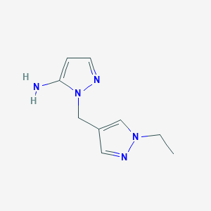 molecular formula C9H13N5 B1402092 1-[(1-ethyl-1H-pyrazol-4-yl)methyl]-1H-pyrazol-5-amine CAS No. 1415719-51-5