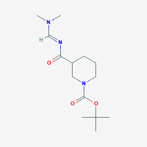 molecular formula C14H25N3O3 B1402095 tert-butyl 3-({[(1E)-(dimethylamino)methylene]amino}carbonyl)piperidine-1-carboxylate CAS No. 1417368-68-3