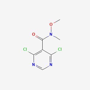 molecular formula C7H7Cl2N3O2 B1402097 4,6-dichloro-N-methoxy-N-methylpyrimidine-5-carboxamide CAS No. 1426904-70-2