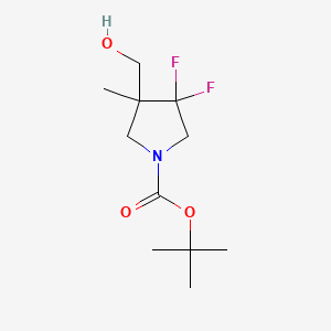molecular formula C11H19F2NO3 B14020978 Tert-butyl 3,3-difluoro-4-(hydroxymethyl)-4-methyl-pyrrolidine-1-carboxylate 