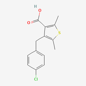 molecular formula C14H13ClO2S B14020993 4-(4-ChlorobenZyl)-2,5-dimethylthiophene-3-carboxylic acid 
