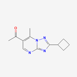 molecular formula C12H14N4O B1402100 1-(2-Cyclobutyl-7-methyl[1,2,4]triazolo[1,5-a]pyrimidin-6-yl)ethanone CAS No. 1379811-69-4