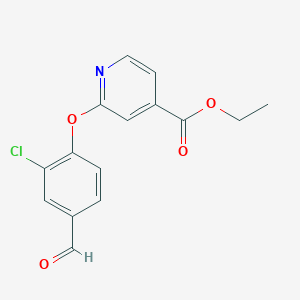 molecular formula C15H12ClNO4 B1402101 2-(2-氯-4-甲酰基苯氧基)异烟酸乙酯 CAS No. 1415719-37-7