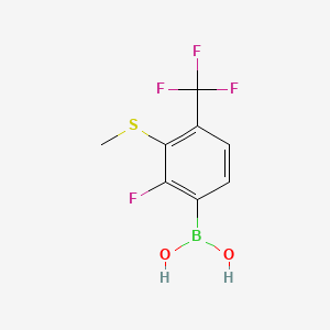 molecular formula C8H7BF4O2S B14021151 (2-Fluoro-3-(methylthio)-4-(trifluoromethyl)phenyl)boronic acid 