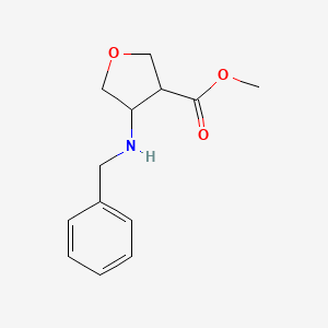 molecular formula C13H17NO3 B14021166 Methyl 4-(benzylamino)oxolane-3-carboxylate 