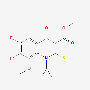 molecular formula C17H17F2NO4S B14021279 Ethyl 1-cyclopropyl-6,7-difluoro-8-methoxy-2-(methylthio)-4-oxo-1,4-dihydroquinoline-3-carboxylate 