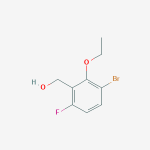 molecular formula C9H10BrFO2 B14021303 (3-Bromo-2-ethoxy-6-fluorophenyl)methanol 