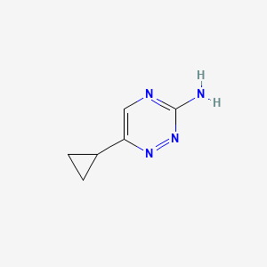 molecular formula C6H8N4 B14021328 6-Cyclopropyl-1,2,4-triazin-3-amine 