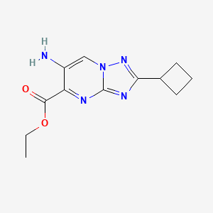 molecular formula C12H15N5O2 B1402135 Ethyl 6-amino-2-cyclobutyl[1,2,4]triazolo[1,5-a]pyrimidine-5-carboxylate CAS No. 1428139-32-5