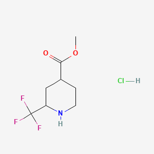 molecular formula C8H13ClF3NO2 B14021355 Methyl 2-(trifluoromethyl)piperidine-4-carboxylate hydrochloride 