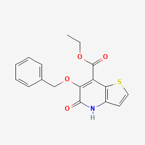 molecular formula C17H15NO4S B14021386 Ethyl 6-(benzyloxy)-5-oxo-4,5-dihydrothieno[3,2-B]pyridine-7-carboxylate 