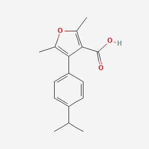 molecular formula C16H18O3 B1402140 4-(4-Isopropylphenyl)-2,5-dimethyl-3-furoic acid CAS No. 1379811-64-9