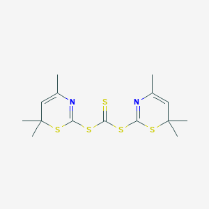 molecular formula C15H20N2S5 B14021496 Bis(4,6,6-trimethyl-6h-1,3-thiazin-2-yl) carbonotrithioate CAS No. 5439-72-5