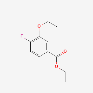 molecular formula C12H15FO3 B14021551 Ethyl 4-fluoro-3-isopropoxybenzoate 