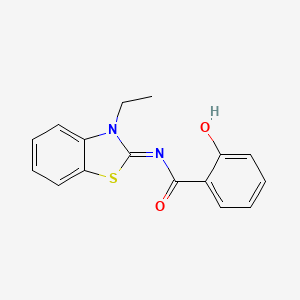 molecular formula C16H14N2O2S B14021558 N-(3-Ethylbenzothiazol-2-ylidene)-2-hydroxy-benzamide CAS No. 39083-99-3