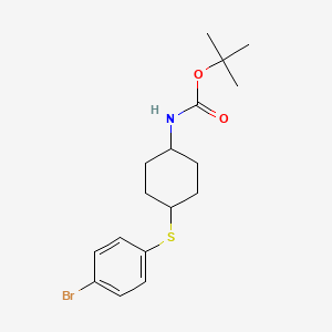 molecular formula C17H24BrNO2S B14021627 Rel-tert-butyl ((1r,4r)-4-((4-bromophenyl)thio)cyclohexyl)carbamate 