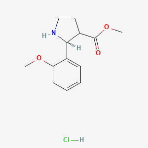 molecular formula C13H18ClNO3 B14021666 Methyl (2S)-2-(2-methoxyphenyl)pyrrolidine-3-carboxylate hydrochloride 