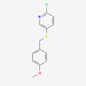 molecular formula C13H12ClNOS B14021668 2-Chloro-5-((4-methoxybenzyl)thio)pyridine 