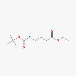molecular formula C12H23NO4 B14021707 Ethyl 4-((tert-butoxycarbonyl)amino)-3-methylbutanoate 