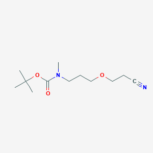 molecular formula C12H22N2O3 B14021737 Tert-butyl (3-(2-cyanoethoxy)propyl)(methyl)carbamate 