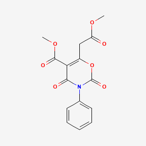 molecular formula C15H13NO7 B14021803 Methyl 6-(2-methoxy-2-oxoethyl)-2,4-dioxo-3-phenyl-3,4-dihydro-2H-1,3-oxazine-5-carboxylate CAS No. 92554-42-2