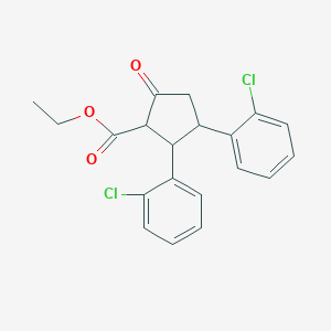 molecular formula C20H18Cl2O3 B14021877 Ethyl 2,3-bis(2-chlorophenyl)-5-oxocyclopentanecarboxylate CAS No. 1830-05-3