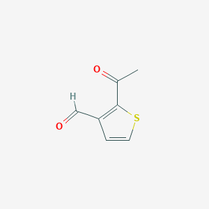 molecular formula C7H6O2S B14021889 2-Acetylthiophene-3-carbaldehyde 