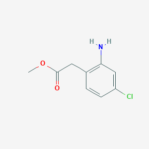 molecular formula C9H10ClNO2 B14021896 Methyl 2-(2-amino-4-chlorophenyl)acetate 