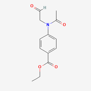molecular formula C13H15NO4 B14021898 Ethyl 4-[acetyl(2-oxoethyl)amino]benzoate CAS No. 3005-71-8
