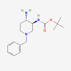 molecular formula C17H27N3O2 B14022172 trans-4-Amino-3-(boc-amino)-1-benzyl-piperidine 