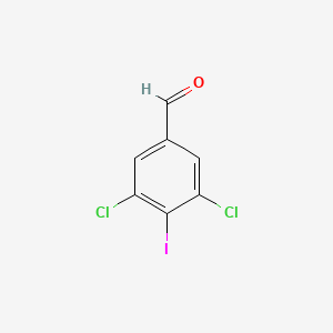 molecular formula C7H3Cl2IO B14022276 3,5-Dichloro-4-iodobenzaldehyde 