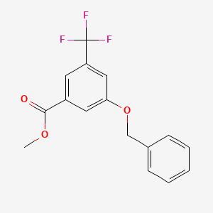 molecular formula C16H13F3O3 B14022312 Methyl 3-(benzyloxy)-5-(trifluoromethyl)benzoate 